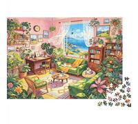 Plant Filled Room 1000 Pieza Jigsaw Puzzle Recycled Cozy Interior Senior Puzzles Party Accesorios de Juego Desarrolla Boy & Girl‘s Inteligencia Educativo Fun 70x50cm/1000pcs
