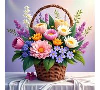 Plant Flower Basket Jigsaw Puzzle 200 Pieces 28x28cm/11x11inch, Difficult Jigsaw Puzzles for Adults 200, Beautiful Art Work, Great Festive Puzzle Gift for Men/Women