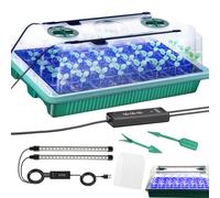 Plant Germination Trays - With Humidity Dome & Grow Light | Self-Watering Seedling Kit, Indoor Greenhouse Plant Grow Nursery Pot - For Indoor Garden Balcony Patio Yard Office Growing Sprouting