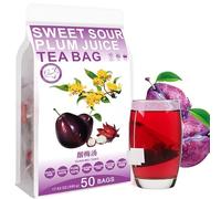 Plant Gift 100% Puro Té de Ciruela Agridulce 酸梅汤, 500g/17.6oz (10g*50bags) | Natural. Sin rellenos, sin aditivos. Ciruela y espino, sabor agridulce. Also: Sweet Sour Plum Juice Tea Bag