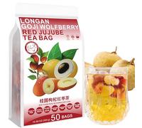 Plant Gift 100% Puro Té de Longan y Goji 桂圆枸杞茶 300g/10.58oz (6g*50bags) | Natural. Sin rellenos, sin aditivos. Longan y goji, sabor dulce y afrutado. Also: Longan Goji Wolfberry Tea Bag.