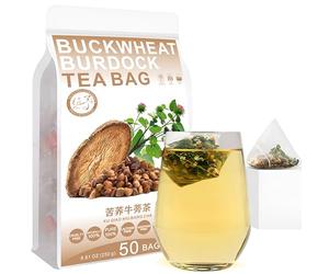 Plant Gift Buckwheat Burdock Tea Bags 8.81oz (5g*50bags) feuilles de mûrier, melon amer, Cassia Ming, Chine pure et naturelle, mélange de santé de thé, mélange de thé de fleur 250 g 苦荞牛蒡茶