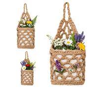 Plant Hanger - 3-Piece Handwoven Macrame Boho Rack, Indoor Plant Holder