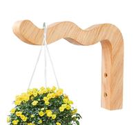 Plant Hanger Bracket - 9 Inch Shaped Heavy Duty Wooden Wall Hook Flower Pot Hanger For Indoor Outdoor Patio Garden Bird Feeder Hanging Basket Support Bracket