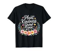 Plant Kindness Grow Love Motivación jardín Positivo |- Camiseta gráfica económica, Hombre, Negro, L