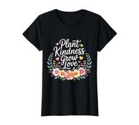 Plant Kindness Grow Love Motivación jardín Positivo |- Camiseta gráfica económica, Mujer, Negro, L