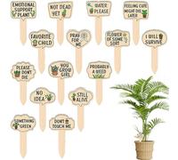 Plant Label Gardens, Garden Plant Markers, 15X Waterproof Wooden Stakes, Funny Saying for Labeling, Outdoor and Indoor Gardening Supplies, Weatherproof Greenhouse Pots Signs
