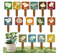 Plant Label Stakes - 15 Pieces T-shape Signs Tags Markers, Vegetable Plant Labels| For Fruit Flower Tree Seedling Row Pots Nursery Gardening Yard Balcony Outdoor Growing