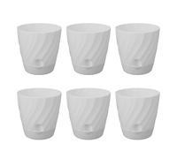 Plant Macetas, 6 Piezas de Plástico Maceta con Agujeros de Drenaje Recipientes de Jardinería Decorativa para el Jardín de Balcón de Hogar (WHITE)