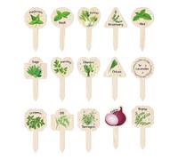 Plant Markers For Outdoor Plants | 15 Pieces Waterproof Wooden Garden Tab