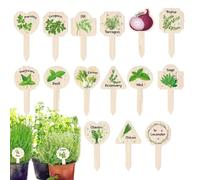 Plant Markers - for Outdoor Plants 15 Pieces Waterproof Wooden Garden Tab