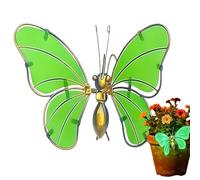 Plant Pot Hugger - Outdoor Glowing Butterfly Accent, Miniature Planter Edge Decor with Hand Painted Details, Easy Hook Attachment, Ideal for Home Door Window Wall Display