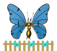 Plant Pot Hugger - Outdoor Glowing Butterfly Accent, Miniature Planter Edge Decor with Hand Painted Details, Easy Hook Attachment, Ideal for Home Door Window Wall Display