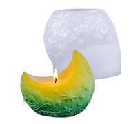 Plant Pot Mold,Reusable Aesthetic Non-Stick | Moon Tea Candle Holder Vase Mold - for Concrete Epoxy Resin Cement Plaster Beginners Professionals Home Class School Project