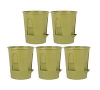 Plant Pot Set, 5 Piece Self Watering Cactus Planters, Home Indoor Outdoor Garden Tray Included, Ideal for Balcony Porch Patio Window Greenhouse Kitchen Home Gardening Use 4.72 Inches