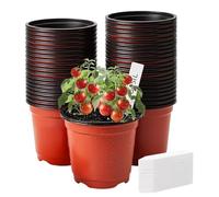 Plant Pots - 100 Pieces Portable Flexible Nursery Planter Set with Tags | Reusable Indoor Outdoor Plant Growing Pots for Seedlings and Transplanting | Lightweight Gardening Containers for Garden Patio