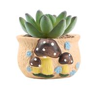 Plant Pots - 3.94x3.54x2.48 Inches Cute Plant Pot, Resin Flower Head Planter | Ceramic Indoor Planter Pot With Drainage | Decorative Pots With Colorful Patterns For Corridor, Table, Garden