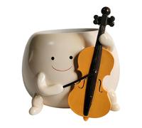 Plant Pots - Funny Smiling Face Flowerpot, Desk Decorative Planter, Cute Face Pot, Durable Ceramic Container | Desktop Bedroom Living Room Placement, Apartment Dormitory Setup, Table Arrangements