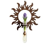 Plant Propagation Station, Wall Mounted Glass Terrarium With Wooden Stand, Decorative Propagation Vase Set For Flower Home Office Indoor Wall Decor Gardening Plant Growth Display And Nursery Use