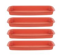 Plant Saucer Set, Pot Drainage Tray Plates, 20cm Four Pack Water Catcher, PP Lightweight Stackable Kit, Garden Container Base Anti Leak Design, Indoor Outdoor Balcony Use Tree Cultivation