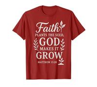 Plant Seeds Grow Faith Christian Gift Cita de jardinería Camiseta