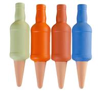 Plant Self Watering Devices - 4 Spikes de terracota | Bottle-Shaped Plant Watering Spikes For Indoor Pots, Gardens, Flowers, Home Or Office, Keeps Plants Hydrated During Travel And Vacation