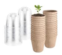 Plant Starter Pots, 30 Piece Peat Seedling Cups Set, Lightweight Nursery Containers Tray, Transplant Growing Pots, Soil Friendly Root Starter Cups for Indoor Outdoor Garden