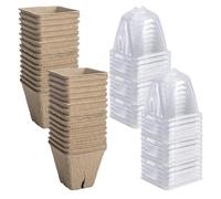 Plant Starter Pots, 30 Piece Peat Seedling Cups Set, Lightweight Nursery Containers Tray, Transplant Growing Pots, Soil Friendly Root Starter Cups for Indoor Outdoor Garden