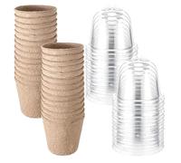Plant Starter Pots - 30 Pieces Lightweight Peat Containers, Cups, Fiber Potting Tray, Seedling Cultivation Set, Root Friendly Cells | for Indoor Outdoor Vegetable Greenhouse Growing