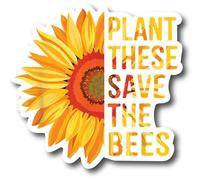 Plant These Save The Bees Honeybee 5 pulgadas Pegatina impermeable decoración jardín panal Bumble diente de león reina miel patio primavera verano mariposa flor silvestre abeja polinizador interior exterior roca CS1458-2PK
