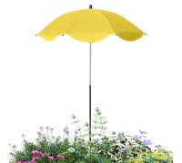 Plant Umbrella - Sun Protection Shade Cover For Outdoor Plants | UPF50+ UV Protection Adjustable Canopy | Foldable Portable Cover With 8-Bone Support | Iron Frame & Ground Plug | For Flowers, Potted