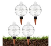 Plant Watering Bulbs - 4 Pieces Clear Automatic Glass, Material with Easy Fill Design Water Globes Plant Watering Devices with Continuous Hydration Function for Indoor Outdoor Home Yard Patio