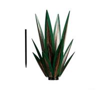 Planta Agave Metal 35cm para decoración Exterior Jardín Planta | metálico llamativo, acabado óxido, para ideal para jardines modernos y rústicos(Green)