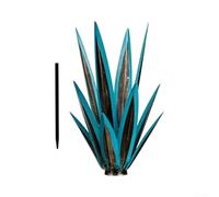 Planta Agave Metal 35cm para decoración Exterior Jardín Planta | metálico llamativo, acabado óxido, para ideal para jardines modernos y rústicos(blue)