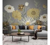 Planta Amarilla Flor Textura Papel Tapiz Decoración Dormitorio Murales De Casa Fondo De Tv-400Cm×280Cm