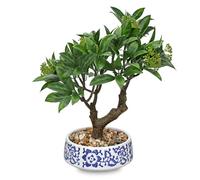 Planta artificial bonsái árbol en maceta de cerámica artificial árbol bonsái real decoración plantas de interior artificiales en macetas para salón, dormitorio, baño, alféizar de ventana decoración