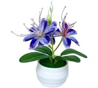 Planta artificial con temática de jazmín con textura floral 3D para decoración del hogar, oficina, evento, telón de fondo, fotografía, accesorio compacto (morado)