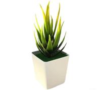 Planta artificial de bonsái de aloe pequeña de plástico para decoración del hogar, aspecto realista, adecuada para estante de escritorio de mesa y áreas de estar (B)