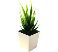 Planta artificial de bonsái de aloe pequeña de plástico para decoración del hogar, aspecto realista, adecuada para estante de escritorio de mesa y áreas de estar (A)