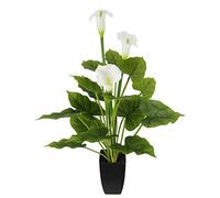 Planta artificial de calla en maceta, flores artificiales, flores artificiales, flores de seda, plantas calabujo decoración real toque, planta de interior, planta verde, flores en maceta, ramos