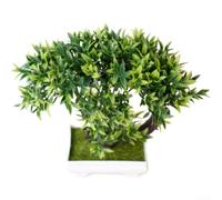 Planta artificial de hierba de coral en maceta, decoración de algas marinas artificiales de plástico verde para el hogar, oficina, escritorio, estante de 20 cm