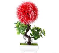 Planta artificial de pez dorado diseñada para uso en interiores, decoración de flores en maceta en forma de S para el hogar y el escritorio, adecuada para varios entornos de eventos (rojo)