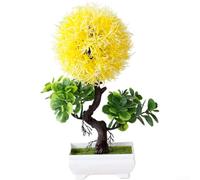 Planta artificial de pez dorado diseñada para uso en interiores, decoración de flores en maceta en forma de S para el hogar y el escritorio, adecuada para varios entornos de eventos (amarillo)