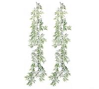 Planta artificial de ratán verde de 1,8 m, hojas realistas de plástico, planta sintética para decoración minimalista moderna, galería, pared, escalera, iluminación, acento de boda, hogar, fotografía