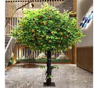 Planta artificial de seda de naranjo para decoración del hogar, oficina, jardín, árbol de imitación en maceta