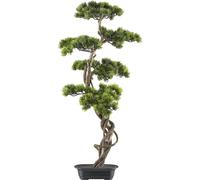 Planta artificial, pino bonsái cuenco de plástico