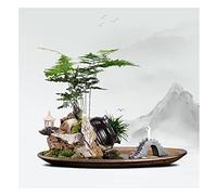 Planta Artificial, Plantas Verdes Artificiales, bonsái de Escritorio, Sala de Estar, rocalla, Plantas de Agua, Adornos de Oficina en Maceta