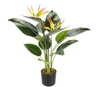 Planta artificial Strelitzie en maceta, flor de loro con flor, planta artificial floreciente, flores artificiales, plantas de maceta, flores de seda, flores artificiales, planta de interior exótica,