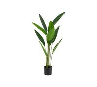 Planta artificial tropical decorativa de estrelitzia artificial con maceta negra mate para interiores, árbol realista para salón y oficina