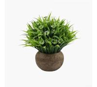 Planta artificial verde en maceta fabricada con polietileno para uso en interiores y exteriores, para decoración del hogar, oficinas y aplicaciones de fotografía (blanco)